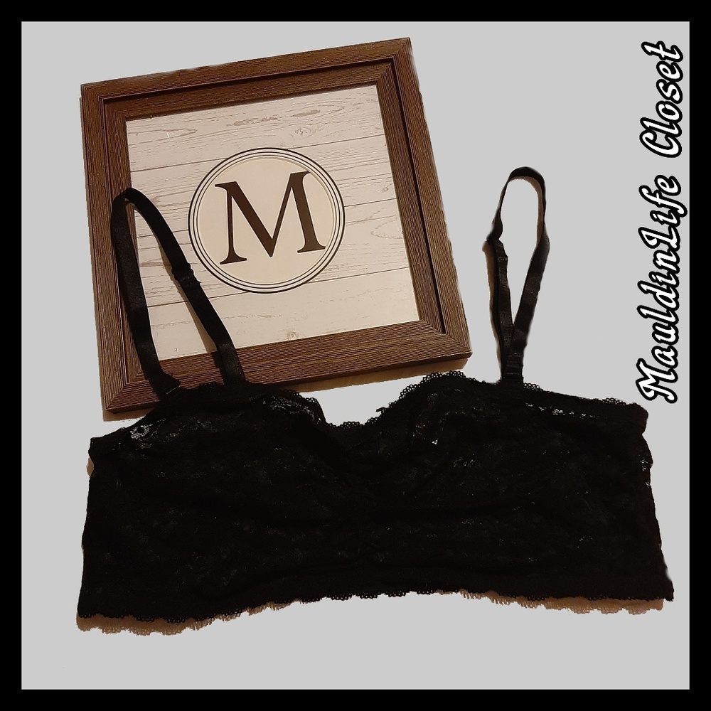 Torrid Black Lace Bandeau w/ Straps sz 1